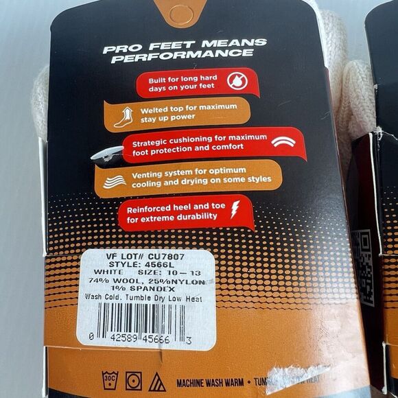 Pro Feet 2 Pairs of Beige Combat Tactical Socks Mens Large Wool Blend Reinforced - Picture 6 of 6